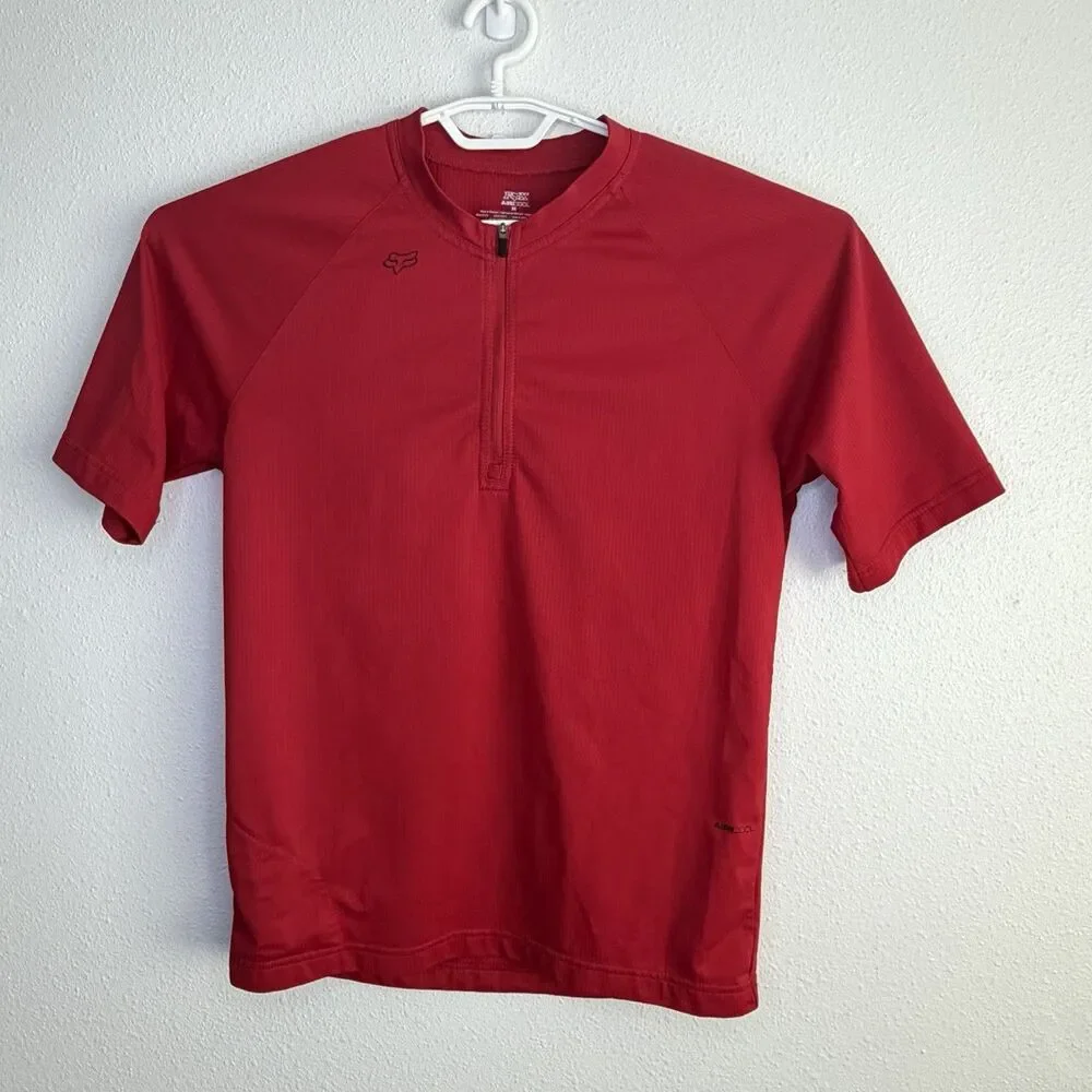 Fox Racing Air Cool 1/4 Zip Jersey Red Short Sleeve Men’s Medium